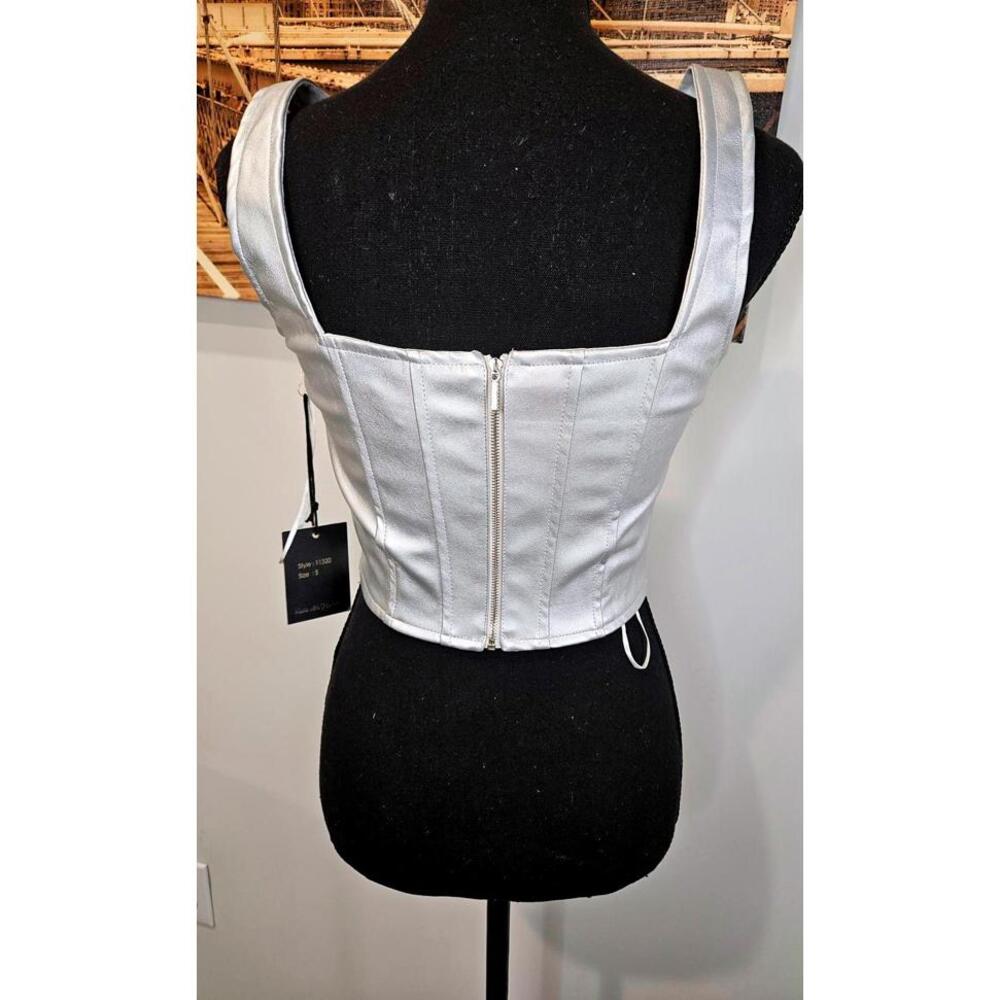Nwt Japna Elegant Silver Corset Top - Size M - Picture 2 of 4